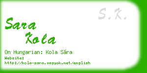 sara kola business card
